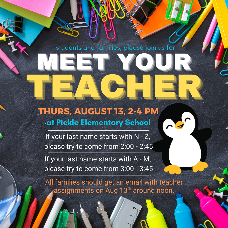Meet Your Teacher Aug 13 2pm